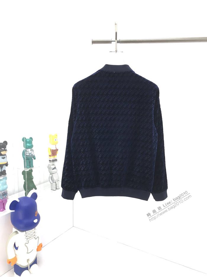 Dior男裝 迪奧秋冬新款老花絲絨面料拉鏈外套  ydi3551
